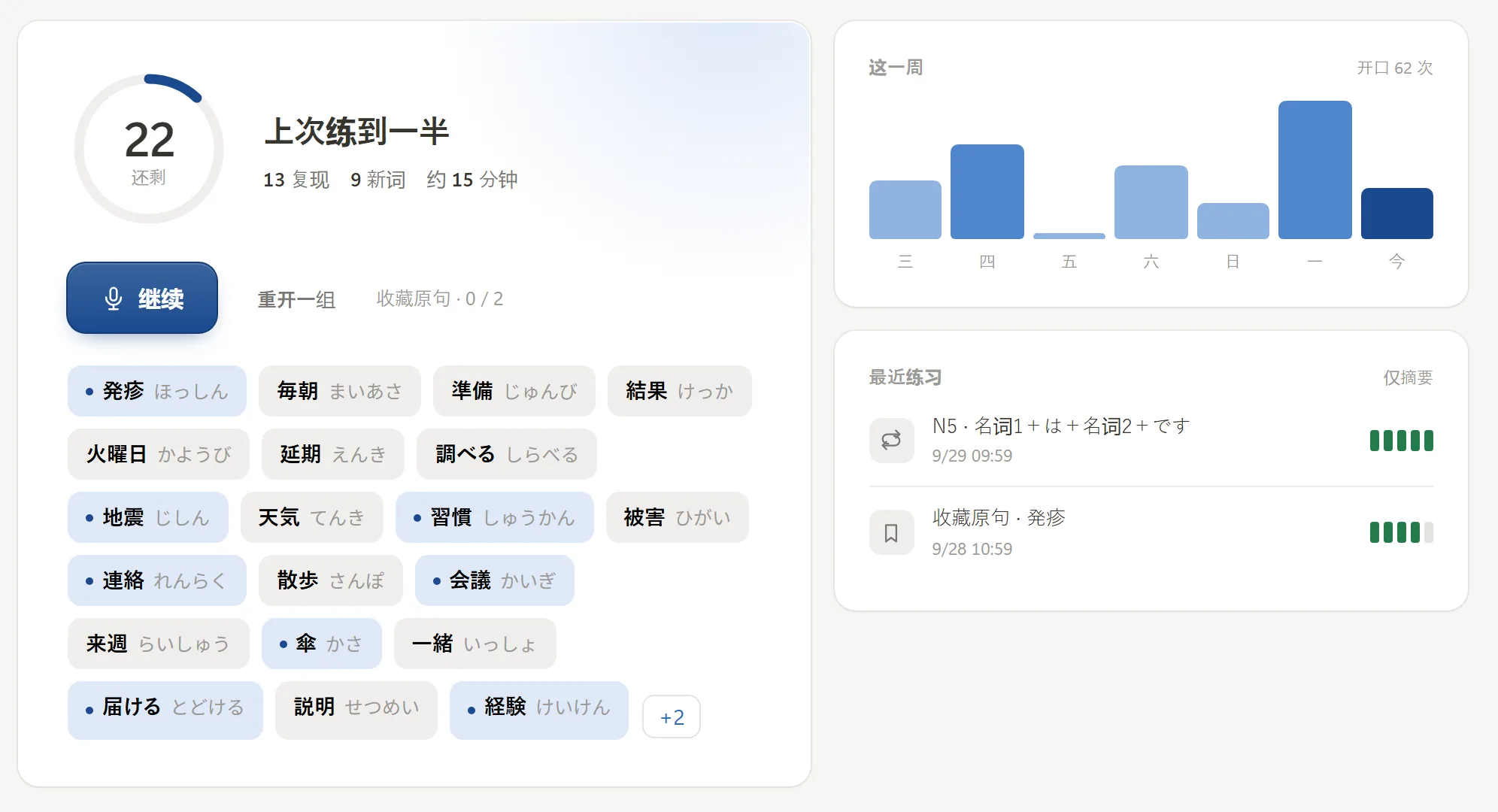 今天:到期要复现的词